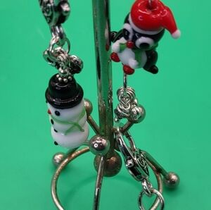 Festive Snowman and Penguin Charm Bracelet